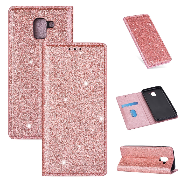 Ultrathin Glitter Magnetic Horizontal Flip Leather Case with Holder & Card Slots, For Samsung Galaxy A70, For Samsung Galaxy A7 (2018) / A750, For Samsung Galaxy J4 (2018), For Samsung Galaxy J4+, For Samsung Galaxy J6 (2018), For Samsung Galaxy J6+   ...