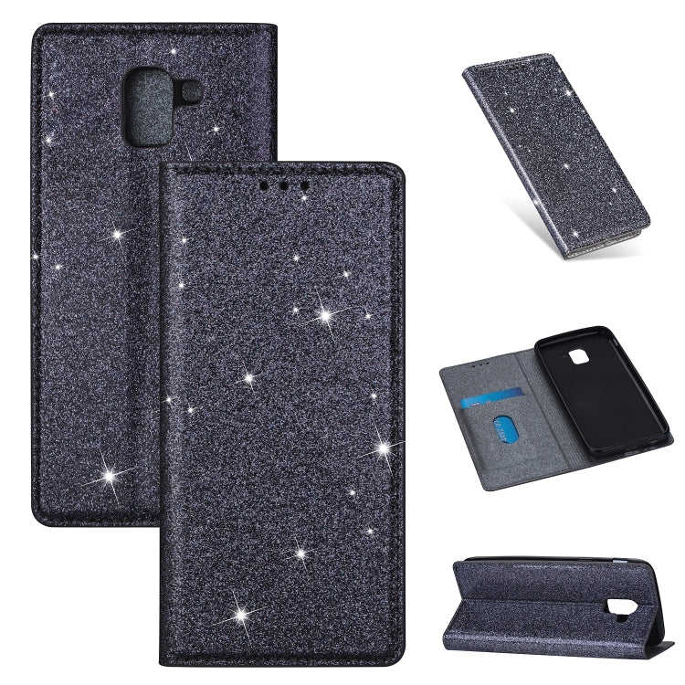 Ultrathin Glitter Magnetic Horizontal Flip Leather Case with Holder & Card Slots, For Samsung Galaxy A70, For Samsung Galaxy A7 (2018) / A750, For Samsung Galaxy J4 (2018), For Samsung Galaxy J4+, For Samsung Galaxy J6 (2018), For Samsung Galaxy J6+   ...