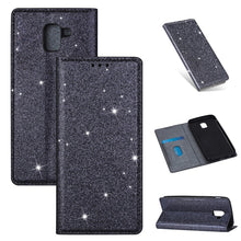 Load image into Gallery viewer, Ultrathin Glitter Magnetic Horizontal Flip Leather Case with Holder &amp; Card Slots, For Samsung Galaxy A70, For Samsung Galaxy A7 (2018) / A750, For Samsung Galaxy J4 (2018), For Samsung Galaxy J4+, For Samsung Galaxy J6 (2018), For Samsung Galaxy J6+   ...