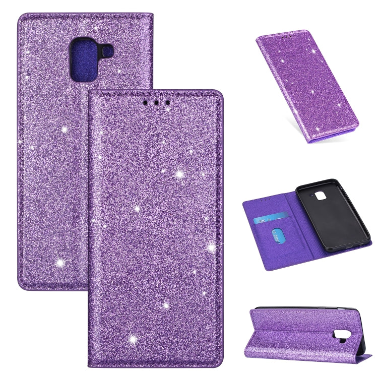 Ultrathin Glitter Magnetic Horizontal Flip Leather Case with Holder & Card Slots, For Samsung Galaxy A70, For Samsung Galaxy A7 (2018) / A750, For Samsung Galaxy J4 (2018), For Samsung Galaxy J4+, For Samsung Galaxy J6 (2018), For Samsung Galaxy J6+   ...
