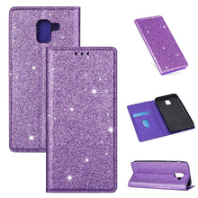 Load image into Gallery viewer, Ultrathin Glitter Magnetic Horizontal Flip Leather Case with Holder &amp; Card Slots, For Samsung Galaxy A70, For Samsung Galaxy A7 (2018) / A750, For Samsung Galaxy J4 (2018), For Samsung Galaxy J4+, For Samsung Galaxy J6 (2018), For Samsung Galaxy J6+   ...