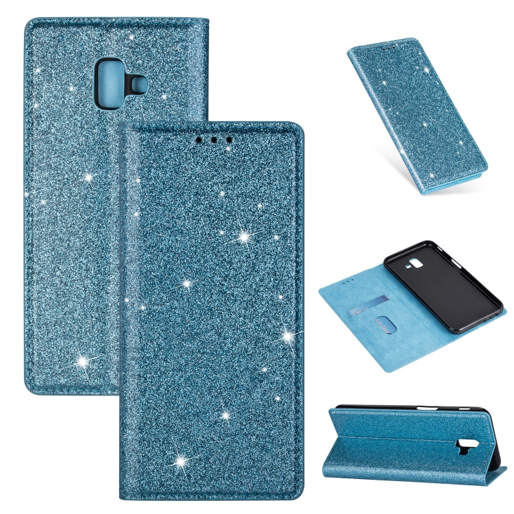 Ultrathin Glitter Magnetic Horizontal Flip Leather Case with Holder & Card Slots, For Samsung Galaxy A70, For Samsung Galaxy A7 (2018) / A750, For Samsung Galaxy J4 (2018), For Samsung Galaxy J4+, For Samsung Galaxy J6 (2018), For Samsung Galaxy J6+   ...