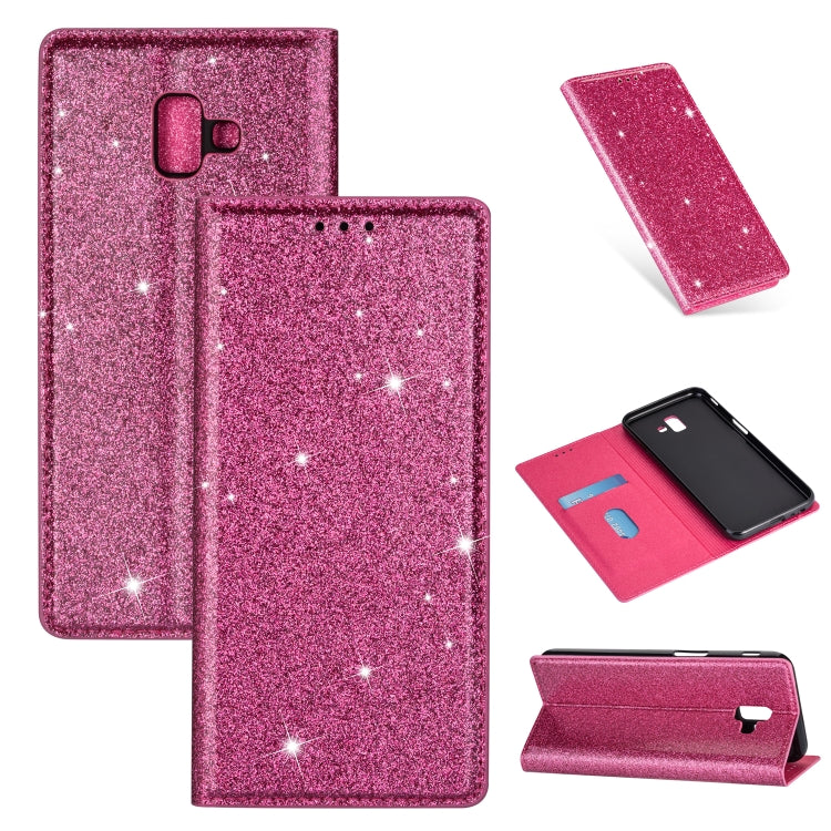 Ultrathin Glitter Magnetic Horizontal Flip Leather Case with Holder & Card Slots, For Samsung Galaxy A70, For Samsung Galaxy A7 (2018) / A750, For Samsung Galaxy J4 (2018), For Samsung Galaxy J4+, For Samsung Galaxy J6 (2018), For Samsung Galaxy J6+   ...