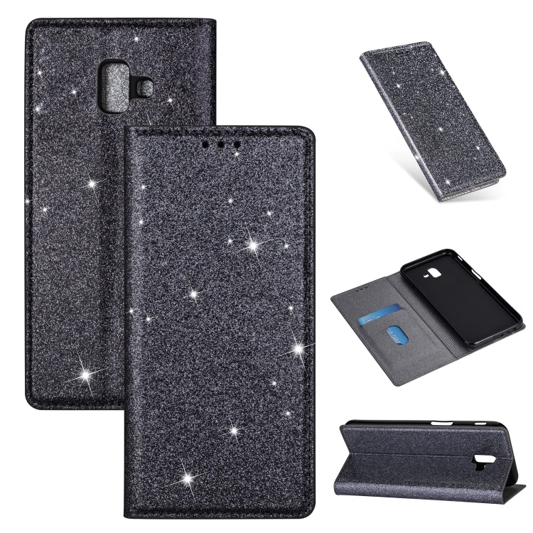 Ultrathin Glitter Magnetic Horizontal Flip Leather Case with Holder & Card Slots, For Samsung Galaxy A70, For Samsung Galaxy A7 (2018) / A750, For Samsung Galaxy J4 (2018), For Samsung Galaxy J4+, For Samsung Galaxy J6 (2018), For Samsung Galaxy J6+   ...
