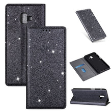 Load image into Gallery viewer, Ultrathin Glitter Magnetic Horizontal Flip Leather Case with Holder &amp; Card Slots, For Samsung Galaxy A70, For Samsung Galaxy A7 (2018) / A750, For Samsung Galaxy J4 (2018), For Samsung Galaxy J4+, For Samsung Galaxy J6 (2018), For Samsung Galaxy J6+   ...