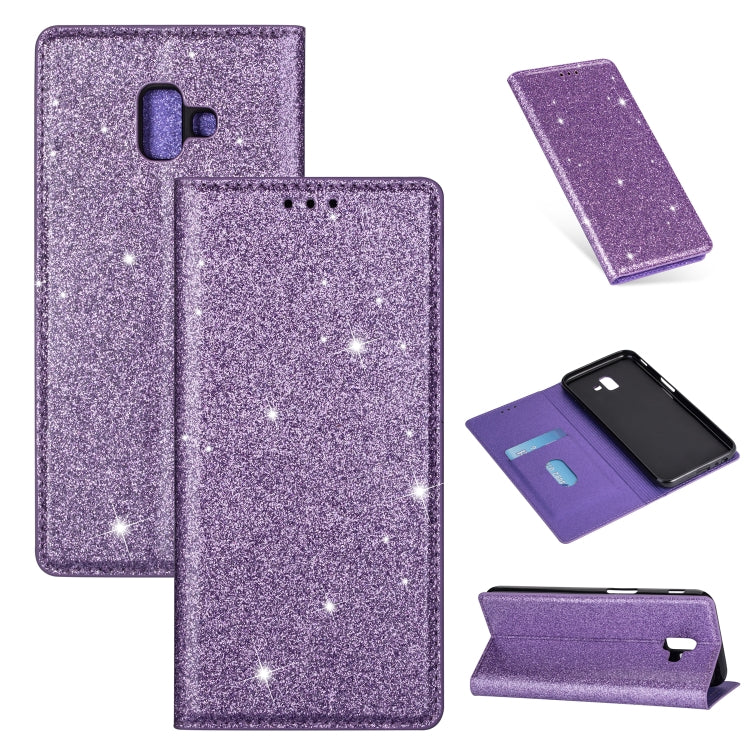 Ultrathin Glitter Magnetic Horizontal Flip Leather Case with Holder & Card Slots, For Samsung Galaxy A70, For Samsung Galaxy A7 (2018) / A750, For Samsung Galaxy J4 (2018), For Samsung Galaxy J4+, For Samsung Galaxy J6 (2018), For Samsung Galaxy J6+   ...