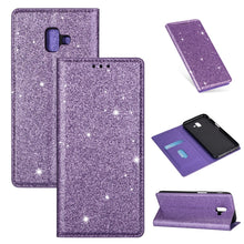 Load image into Gallery viewer, Ultrathin Glitter Magnetic Horizontal Flip Leather Case with Holder &amp; Card Slots, For Samsung Galaxy A70, For Samsung Galaxy A7 (2018) / A750, For Samsung Galaxy J4 (2018), For Samsung Galaxy J4+, For Samsung Galaxy J6 (2018), For Samsung Galaxy J6+   ...