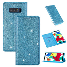 Load image into Gallery viewer, Ultrathin Glitter Magnetic Horizontal Flip Leather Case with Holder &amp; Card Slots, For Samsung Galaxy A70, For Samsung Galaxy A7 (2018) / A750, For Samsung Galaxy J4 (2018), For Samsung Galaxy J4+, For Samsung Galaxy J6 (2018), For Samsung Galaxy J6+   ...