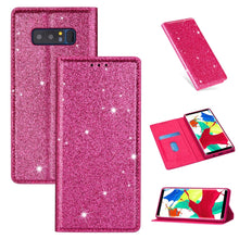 Load image into Gallery viewer, Ultrathin Glitter Magnetic Horizontal Flip Leather Case with Holder &amp; Card Slots, For Samsung Galaxy A70, For Samsung Galaxy A7 (2018) / A750, For Samsung Galaxy J4 (2018), For Samsung Galaxy J4+, For Samsung Galaxy J6 (2018), For Samsung Galaxy J6+   ...