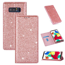 Load image into Gallery viewer, Ultrathin Glitter Magnetic Horizontal Flip Leather Case with Holder &amp; Card Slots, For Samsung Galaxy A70, For Samsung Galaxy A7 (2018) / A750, For Samsung Galaxy J4 (2018), For Samsung Galaxy J4+, For Samsung Galaxy J6 (2018), For Samsung Galaxy J6+   ...