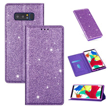 Load image into Gallery viewer, Ultrathin Glitter Magnetic Horizontal Flip Leather Case with Holder &amp; Card Slots, For Samsung Galaxy A70, For Samsung Galaxy A7 (2018) / A750, For Samsung Galaxy J4 (2018), For Samsung Galaxy J4+, For Samsung Galaxy J6 (2018), For Samsung Galaxy J6+   ...