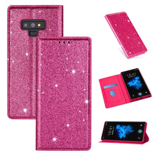 Load image into Gallery viewer, Ultrathin Glitter Magnetic Horizontal Flip Leather Case with Holder &amp; Card Slots, For Samsung Galaxy A70, For Samsung Galaxy A7 (2018) / A750, For Samsung Galaxy J4 (2018), For Samsung Galaxy J4+, For Samsung Galaxy J6 (2018), For Samsung Galaxy J6+   ...