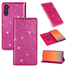Load image into Gallery viewer, Ultrathin Glitter Magnetic Horizontal Flip Leather Case with Holder &amp; Card Slots, For Samsung Galaxy Note 10, For Samsung Galaxy Note 10 Plus, For Samsung Galaxy S9, For Samsung Galaxy S10, For Samsung Galaxy S10e, For Samsung Galaxy S10+              ...