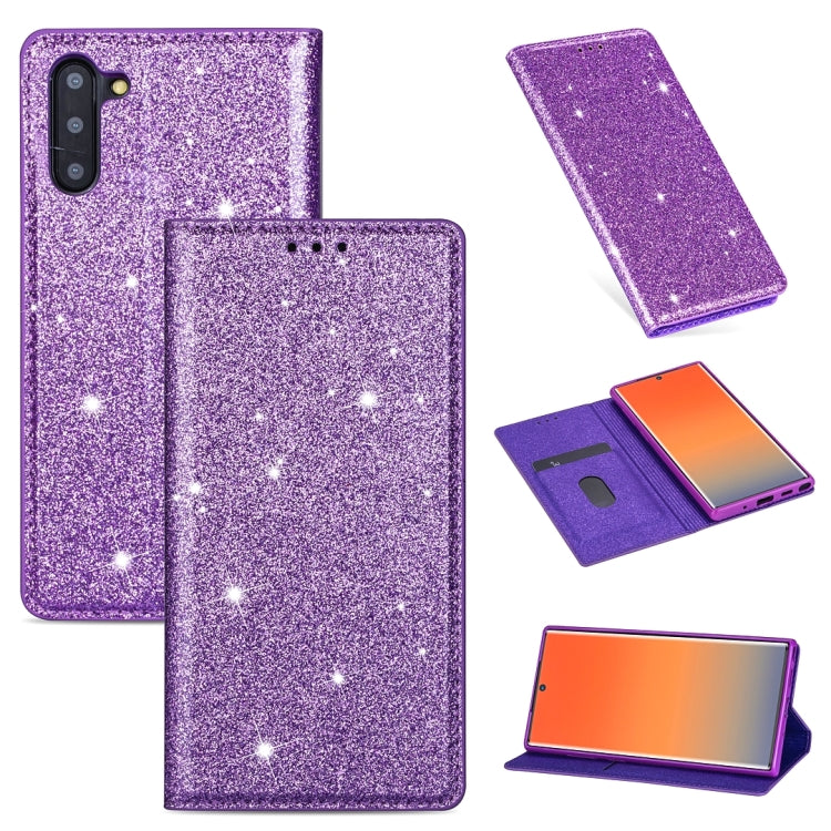 Ultrathin Glitter Magnetic Horizontal Flip Leather Case with Holder & Card Slots, For Samsung Galaxy Note 10, For Samsung Galaxy Note 10 Plus, For Samsung Galaxy S9, For Samsung Galaxy S10, For Samsung Galaxy S10e, For Samsung Galaxy S10+              ...