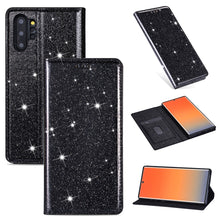 Load image into Gallery viewer, Ultrathin Glitter Magnetic Horizontal Flip Leather Case with Holder &amp; Card Slots, For Samsung Galaxy Note 10, For Samsung Galaxy Note 10 Plus, For Samsung Galaxy S9, For Samsung Galaxy S10, For Samsung Galaxy S10e, For Samsung Galaxy S10+              ...