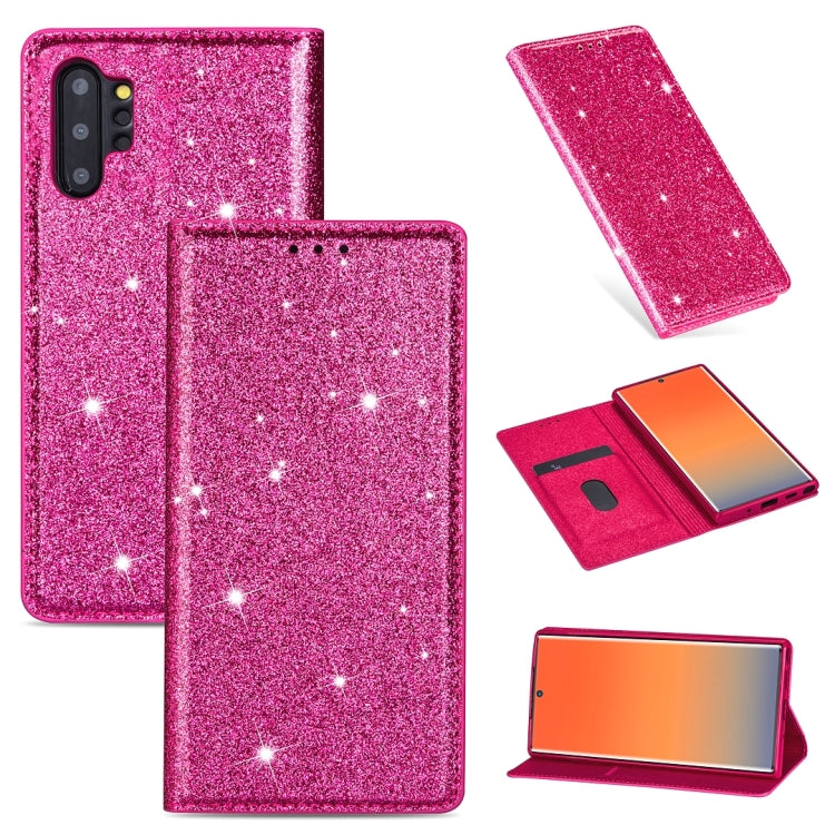 Ultrathin Glitter Magnetic Horizontal Flip Leather Case with Holder & Card Slots, For Samsung Galaxy Note 10, For Samsung Galaxy Note 10 Plus, For Samsung Galaxy S9, For Samsung Galaxy S10, For Samsung Galaxy S10e, For Samsung Galaxy S10+              ...