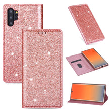 Load image into Gallery viewer, Ultrathin Glitter Magnetic Horizontal Flip Leather Case with Holder &amp; Card Slots, For Samsung Galaxy Note 10, For Samsung Galaxy Note 10 Plus, For Samsung Galaxy S9, For Samsung Galaxy S10, For Samsung Galaxy S10e, For Samsung Galaxy S10+              ...