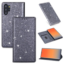Load image into Gallery viewer, Ultrathin Glitter Magnetic Horizontal Flip Leather Case with Holder &amp; Card Slots, For Samsung Galaxy Note 10, For Samsung Galaxy Note 10 Plus, For Samsung Galaxy S9, For Samsung Galaxy S10, For Samsung Galaxy S10e, For Samsung Galaxy S10+              ...