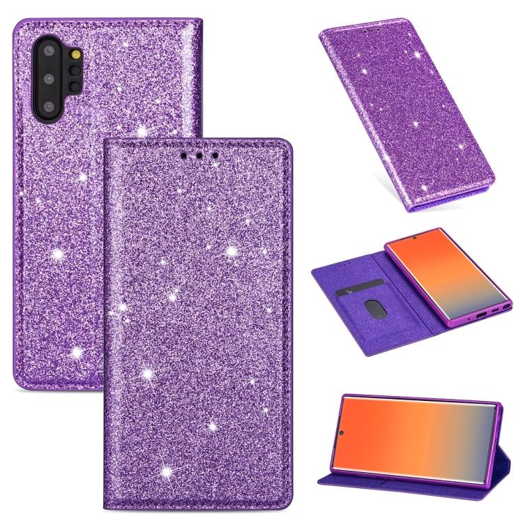 Ultrathin Glitter Magnetic Horizontal Flip Leather Case with Holder & Card Slots, For Samsung Galaxy Note 10, For Samsung Galaxy Note 10 Plus, For Samsung Galaxy S9, For Samsung Galaxy S10, For Samsung Galaxy S10e, For Samsung Galaxy S10+              ...
