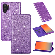 Load image into Gallery viewer, Ultrathin Glitter Magnetic Horizontal Flip Leather Case with Holder &amp; Card Slots, For Samsung Galaxy Note 10, For Samsung Galaxy Note 10 Plus, For Samsung Galaxy S9, For Samsung Galaxy S10, For Samsung Galaxy S10e, For Samsung Galaxy S10+              ...