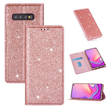 Load image into Gallery viewer, Ultrathin Glitter Magnetic Horizontal Flip Leather Case with Holder &amp; Card Slots, For Samsung Galaxy Note 10, For Samsung Galaxy Note 10 Plus, For Samsung Galaxy S9, For Samsung Galaxy S10, For Samsung Galaxy S10e, For Samsung Galaxy S10+              ...