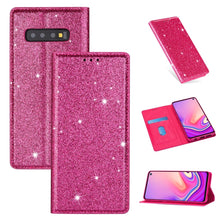 Load image into Gallery viewer, Ultrathin Glitter Magnetic Horizontal Flip Leather Case with Holder &amp; Card Slots, For Samsung Galaxy Note 10, For Samsung Galaxy Note 10 Plus, For Samsung Galaxy S9, For Samsung Galaxy S10, For Samsung Galaxy S10e, For Samsung Galaxy S10+              ...
