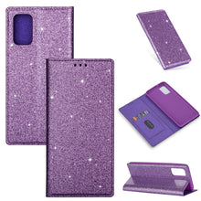 Load image into Gallery viewer, Ultrathin Glitter Magnetic Horizontal Flip Leather Case with Holder &amp; Card Slots, For Samsung Galaxy A91, For Samsung Galaxy A21, For Samsung Galaxy A51, For Samsung Galaxy A71, For Samsung Galaxy S20, For Samsung Galaxy S20+, For Samsung Galaxy S20 Ul...