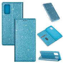 Load image into Gallery viewer, Ultrathin Glitter Magnetic Horizontal Flip Leather Case with Holder &amp; Card Slots, For Samsung Galaxy A91, For Samsung Galaxy A21, For Samsung Galaxy A51, For Samsung Galaxy A71, For Samsung Galaxy S20, For Samsung Galaxy S20+, For Samsung Galaxy S20 Ul...