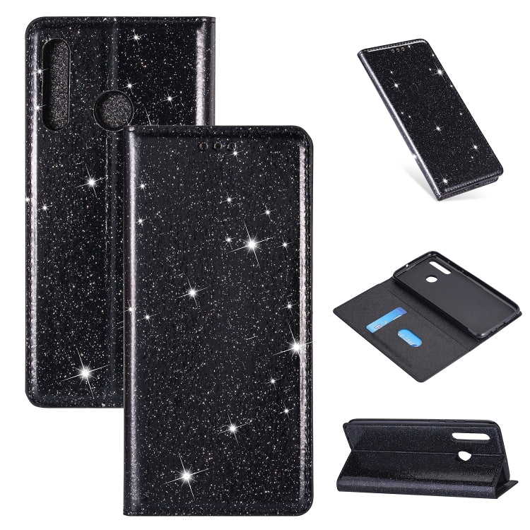Ultrathin Glitter Magnetic Horizontal Flip Leather Case with Holder & Card Slots