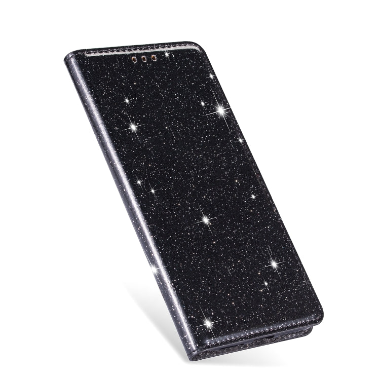 Ultrathin Glitter Magnetic Horizontal Flip Leather Case with Holder & Card Slots