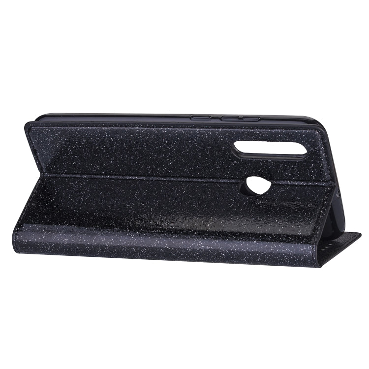 Ultrathin Glitter Magnetic Horizontal Flip Leather Case with Holder & Card Slots