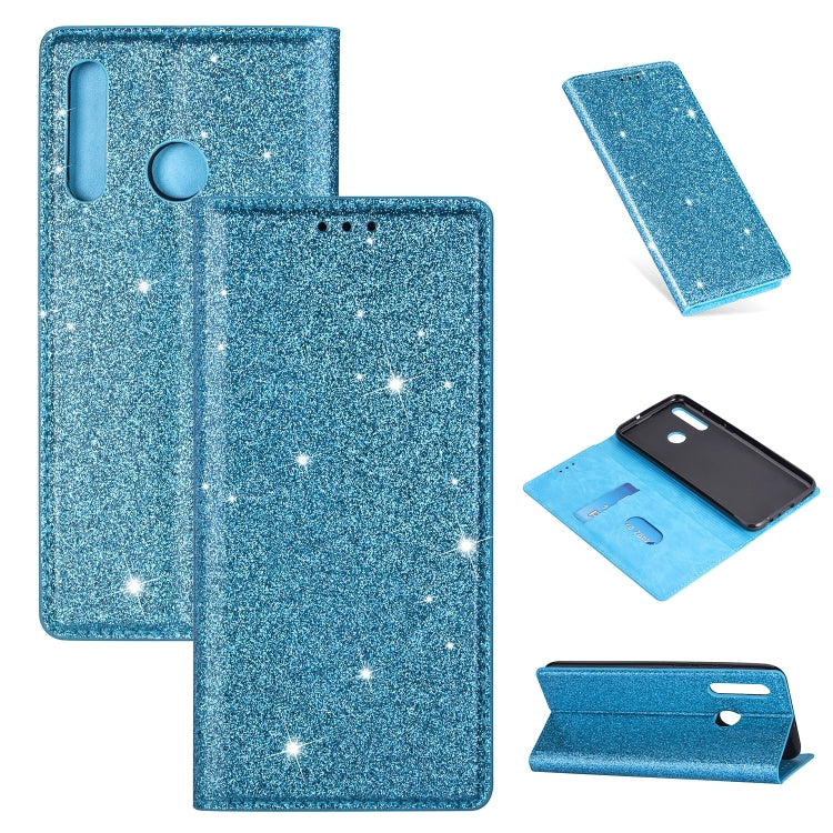 Ultrathin Glitter Magnetic Horizontal Flip Leather Case with Holder & Card Slots
