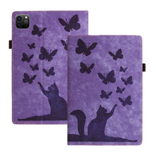 Load image into Gallery viewer, Butterfly Cat Embossing Leather Tablet Case, For iPad Air 13 2026 / 2025 / 2024, For iPad Air 11 2026 / 2025 / 2024, For iPad Pro 13 2025 / 2024, For iPad Pro 11 2025 / 2024, For iPad mini 2024 / 2021