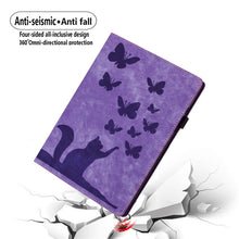 Load image into Gallery viewer, Butterfly Cat Embossing Leather Tablet Case, For iPad Air 13 2026 / 2025 / 2024, For iPad Air 11 2026 / 2025 / 2024, For iPad Pro 13 2025 / 2024, For iPad Pro 11 2025 / 2024, For iPad mini 2024 / 2021