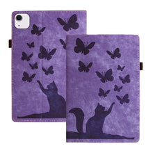 Load image into Gallery viewer, Butterfly Cat Embossing Leather Tablet Case, For iPad Air 13 2026 / 2025 / 2024, For iPad Air 11 2026 / 2025 / 2024, For iPad Pro 13 2025 / 2024, For iPad Pro 11 2025 / 2024, For iPad mini 2024 / 2021