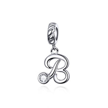 Load image into Gallery viewer, S925 Sterling Silver 26 English Letter Beads DIY Bracelet Necklace Accessories, A, B, C, D, E, F, G, H, I, J, K, L, M, N, O, P, Q, R, S, T, U, V, W, X, Y, Z