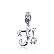Load image into Gallery viewer, S925 Sterling Silver 26 English Letter Beads DIY Bracelet Necklace Accessories, A, B, C, D, E, F, G, H, I, J, K, L, M, N, O, P, Q, R, S, T, U, V, W, X, Y, Z