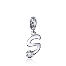 Load image into Gallery viewer, S925 Sterling Silver 26 English Letter Beads DIY Bracelet Necklace Accessories, A, B, C, D, E, F, G, H, I, J, K, L, M, N, O, P, Q, R, S, T, U, V, W, X, Y, Z