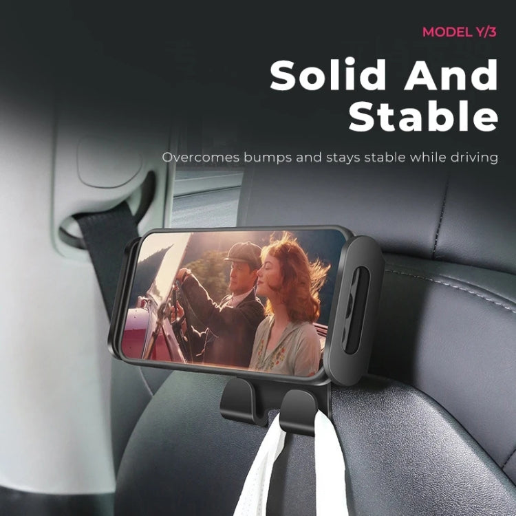 For Tesla Model 3 / Y Car Rear Seat Phone Tablet Holder, Bracket Base, Base + Phone Bracket