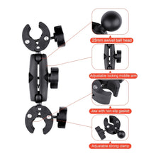 Load image into Gallery viewer, Motorcycle Clamps Handlebar Fixed Mount 3-stage Telescopic Selfie Stick, Double Dual-heads Crabs 3-stage Selfie Stick, Dual-heads Crab &amp; Single Heads 3-stage Selfie Stick, 2 x Dual-heads Crab 1 x Single Heads