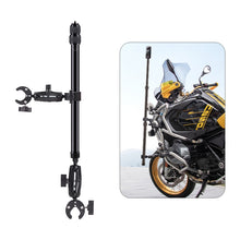 Load image into Gallery viewer, Motorcycle Clamps Handlebar Fixed Mount 3-stage Telescopic Selfie Stick, Double Dual-heads Crabs 3-stage Selfie Stick, Dual-heads Crab &amp; Single Heads 3-stage Selfie Stick, 2 x Dual-heads Crab 1 x Single Heads