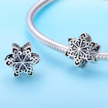 Load image into Gallery viewer, S925 Sterling Silver Winter Snowflakes Beads DIY Bracelet Necklace Accessories, Silver, Rose Gold