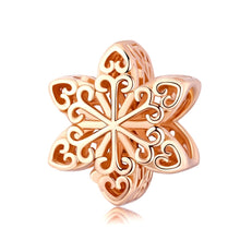 Load image into Gallery viewer, S925 Sterling Silver Winter Snowflakes Beads DIY Bracelet Necklace Accessories, Silver, Rose Gold