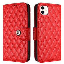 Load image into Gallery viewer, Rhombic Texture Flip Leather Phone Case with Lanyard, For iPhone 11, For iPhone 11 Pro, For iPhone XS / X, For iPhone XR, For iPhone XS Max, For iPhone 8 Plus / 7 Plus / 6s Plus