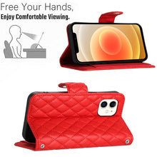 Load image into Gallery viewer, Rhombic Texture Flip Leather Phone Case with Lanyard, For iPhone 11, For iPhone 11 Pro, For iPhone XS / X, For iPhone XR, For iPhone XS Max, For iPhone 8 Plus / 7 Plus / 6s Plus