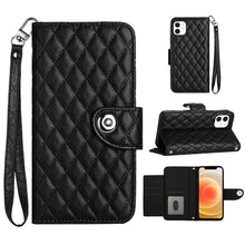 Load image into Gallery viewer, Rhombic Texture Flip Leather Phone Case with Lanyard, For iPhone 11, For iPhone 11 Pro, For iPhone XS / X, For iPhone XR, For iPhone XS Max, For iPhone 8 Plus / 7 Plus / 6s Plus