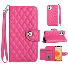 Load image into Gallery viewer, Rhombic Texture Flip Leather Phone Case with Lanyard, For iPhone 11, For iPhone 11 Pro, For iPhone XS / X, For iPhone XR, For iPhone XS Max, For iPhone 8 Plus / 7 Plus / 6s Plus