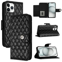 Load image into Gallery viewer, Rhombic Texture Flip Leather Phone Case with Lanyard, For iPhone 11, For iPhone 11 Pro, For iPhone XS / X, For iPhone XR, For iPhone XS Max, For iPhone 8 Plus / 7 Plus / 6s Plus