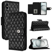 Load image into Gallery viewer, Rhombic Texture Flip Leather Phone Case with Lanyard, For iPhone 11, For iPhone 11 Pro, For iPhone XS / X, For iPhone XR, For iPhone XS Max, For iPhone 8 Plus / 7 Plus / 6s Plus
