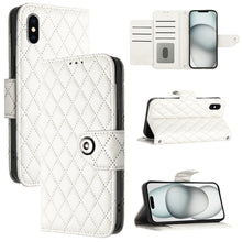 Load image into Gallery viewer, Rhombic Texture Flip Leather Phone Case with Lanyard, For iPhone 11, For iPhone 11 Pro, For iPhone XS / X, For iPhone XR, For iPhone XS Max, For iPhone 8 Plus / 7 Plus / 6s Plus